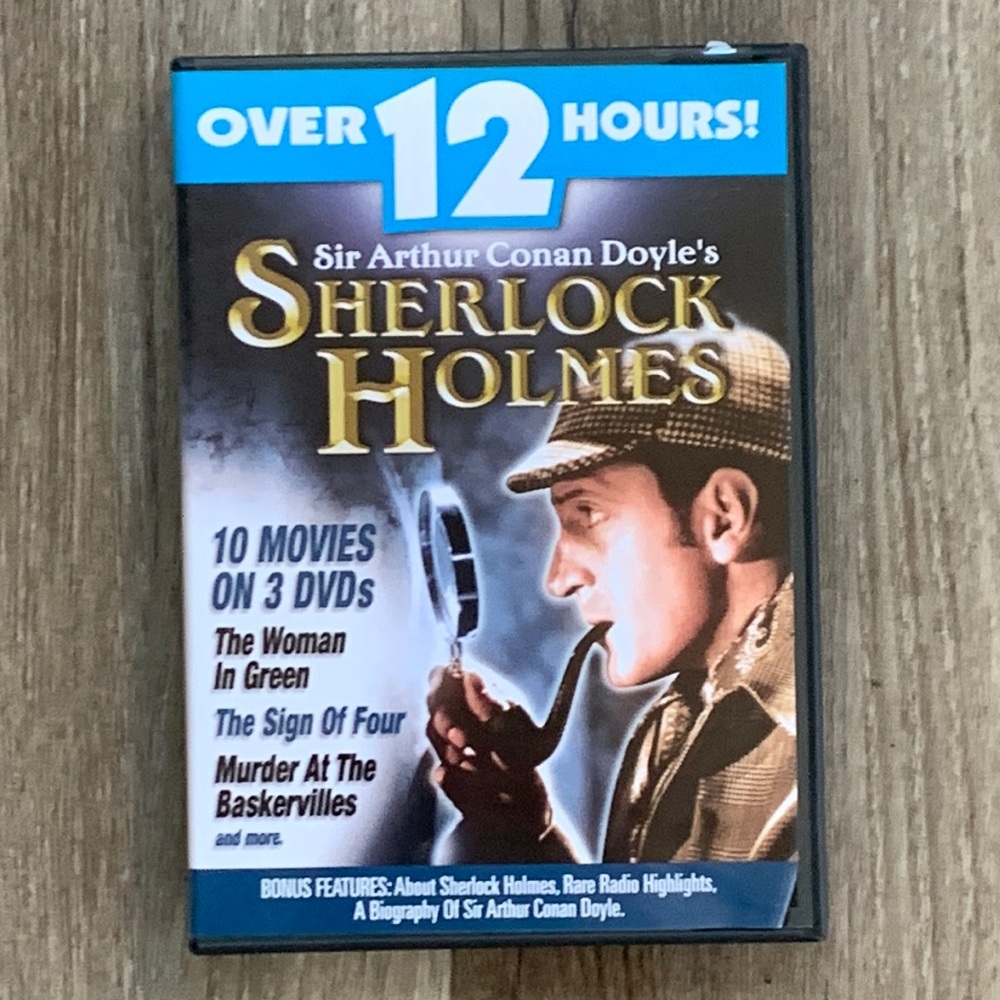 DVD Sherlock Holmes Sir Arthur Conan Doyle’s 10 movies 3 DVDs mystery Movie set